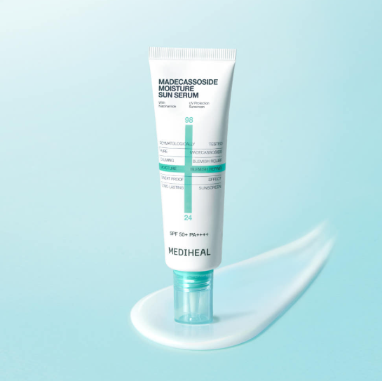 [Mediheal] Madecassoside Moisture Sun Serum - 98% Pure Madecassoside for Soothing & Blemish Repair (SPF 50+ PA++++), 50ml
