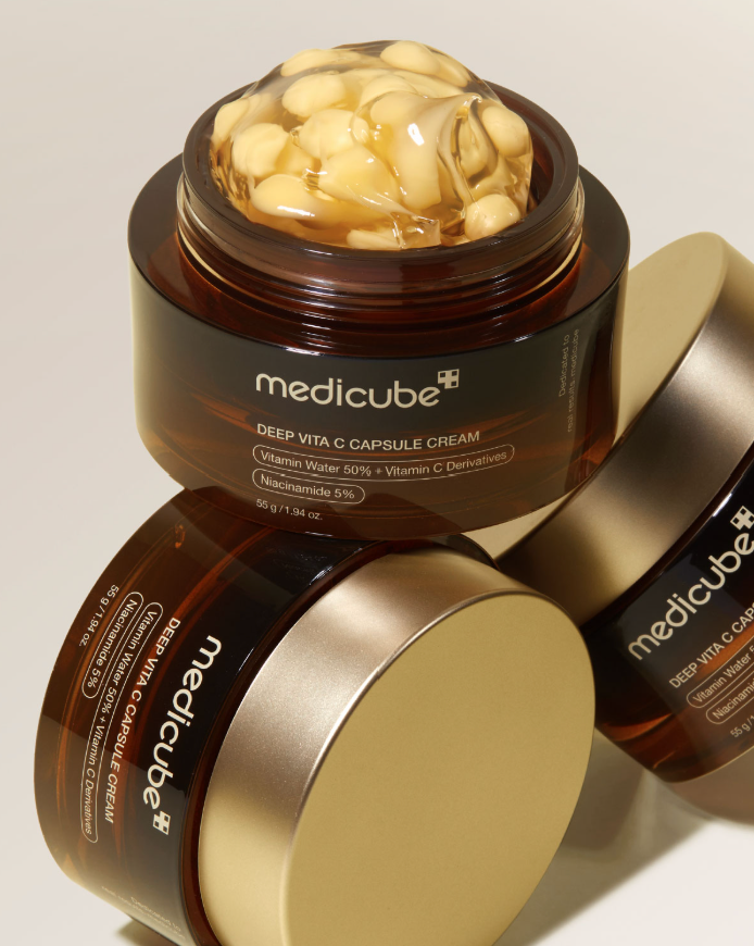 [Medicube] Deep Vita C Capsule Cream - 50% Vitamin Water & 5% Niacinamide for Brightening & Radiant Vitality (55g / 1.94 oz.)
