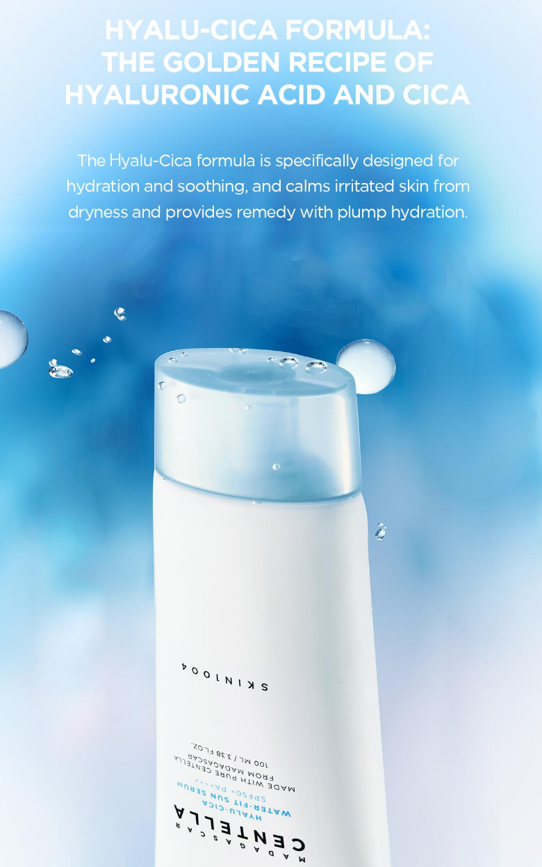 [SKIN1004] Madagascar Centella Hyalu-Cica Water-Fit Sun Serum - SPF 50+ PA++++ Hydrating, Dewy Finish & Soothing Sun Protection (50ml)