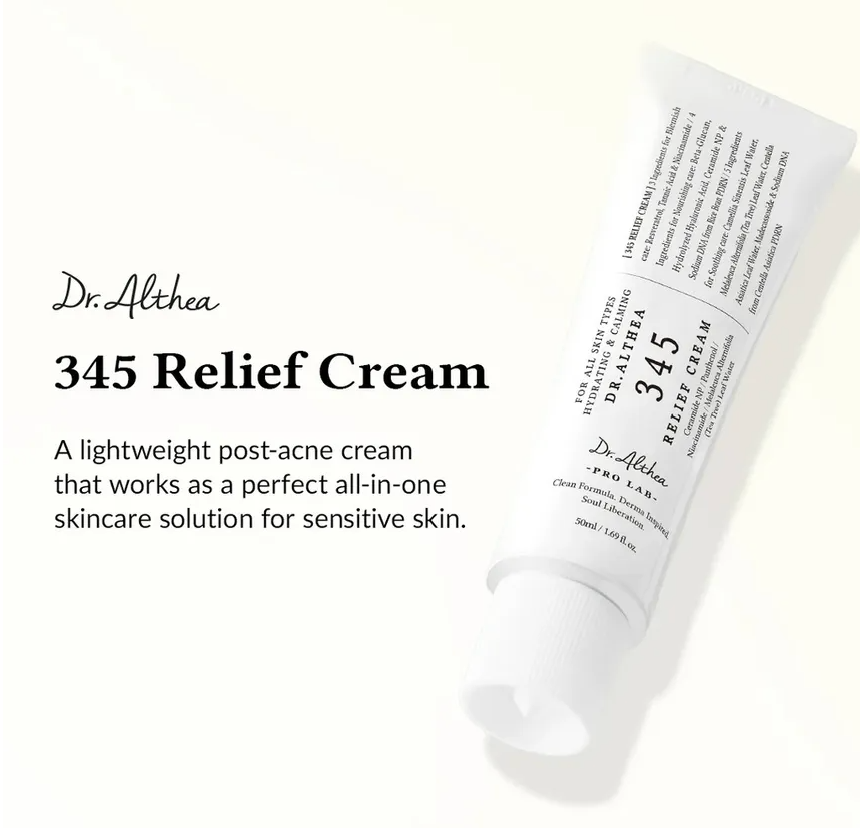 [Dr. Althea 345] Relief Cream - Panthenol & Ceramide NP for Hydrating, Calming & Blemish Care (50ml)