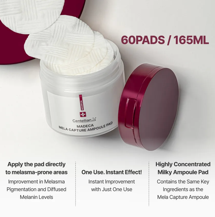 [Centellian 24] Madeca Mela Capture Ampoule Pad - TECA & Glutathione for Dark Spot Correction & Brightening (60 Pads + 60 Refill Set)