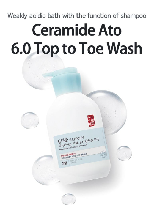 [ILLIYOON] Ceramide Ato 6.0 Top to Toe Wash - Ceramide Skin Complex™ & pH Balanced Gentle All-in-one Cleanser (500ml)