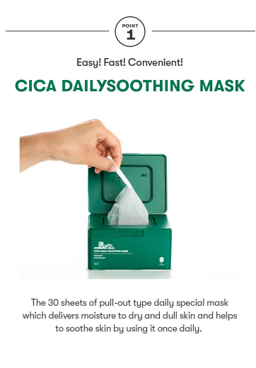 [VT cosmetics] Cica Daily Soothing Mask - 30 Sheets Jumbo Pack, Instant Soothing & Hydrating with CICAHYALON™ for Sensitive Skin