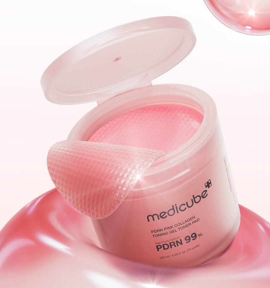 [Medicube] PDRN Pink Collagen Night 3-Step Set - High-Purity PDRN 99% for Glass Skin Glow & Elasticity (Pad + Serum + Cream)