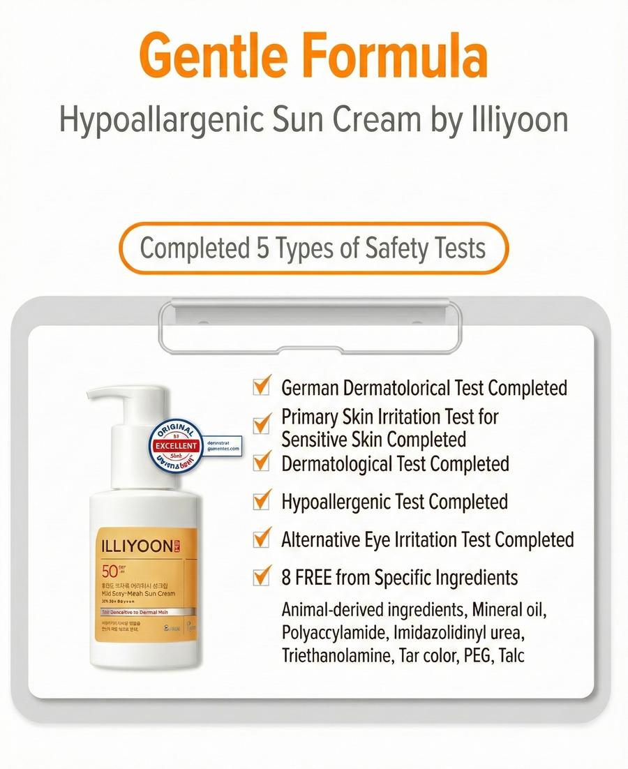 [ILLIYOON] Mild Easy-Wash Sun Cream - SPF 50+ PA++++ Easy-to-clean Formula for Sensitive Skin (150ml)